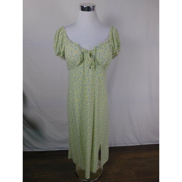 No Boundaries Dress Womens Medium Floral Puff Sleeve Midi Summer Boho Casual - Picture 1 of 12